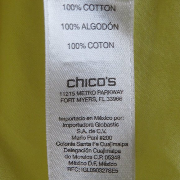 Chico's* Women's Long Tab Sleeve Button Down Curved Hem Shirt~ Size 3 - Picture 5 of 9